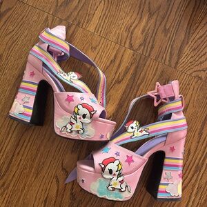Dolls Kill x TokiDoki Rainbow Palace Stellina Platform Sandals